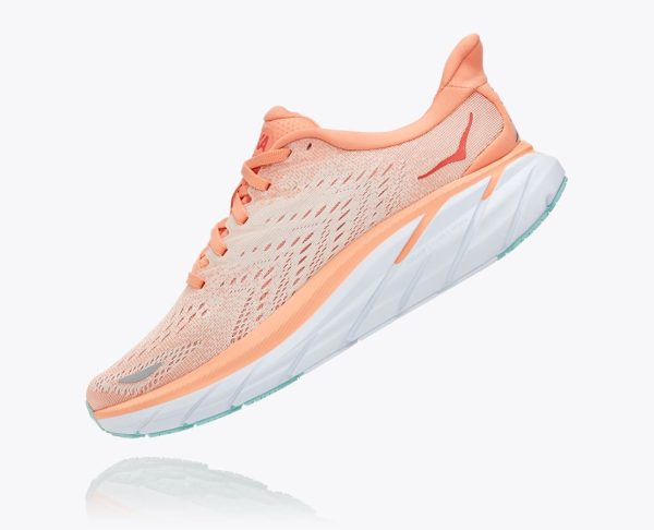 Women's Hoka One One Clifton 8 CANTALOUPE / SILVER PEONY