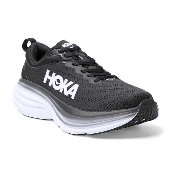 W/M Hoka Bondi 8 Road-Running Shoes Black/White