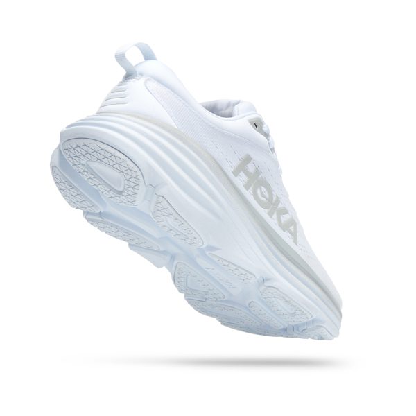 W/M Hoka Bondi 8 Road-Running Shoes White/White