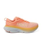 W/M Hoka Bondi 8 Road-Running Shoes Shell Coral/Peach Parfait