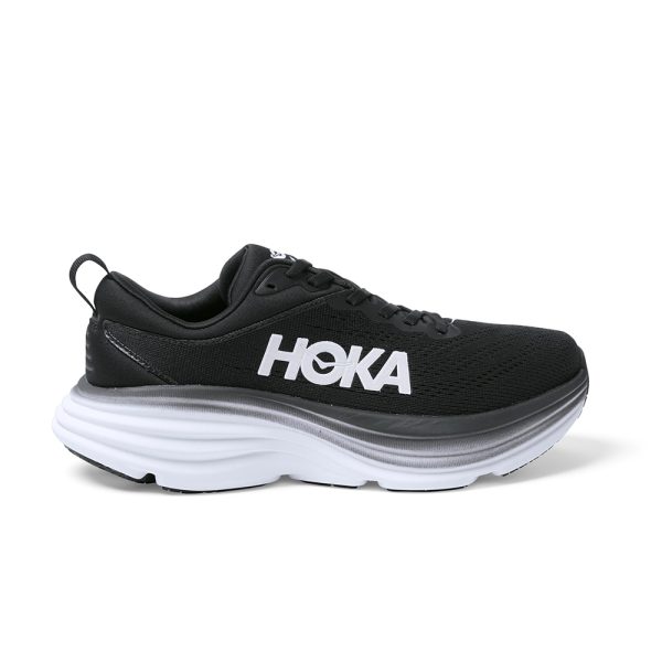 W/M Hoka Bondi 8 Road-Running Shoes Black/White