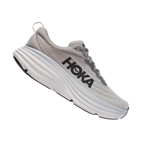 W/M Hoka Bondi 8 Road-Running Shoes Sharkskin/Harbor Mist