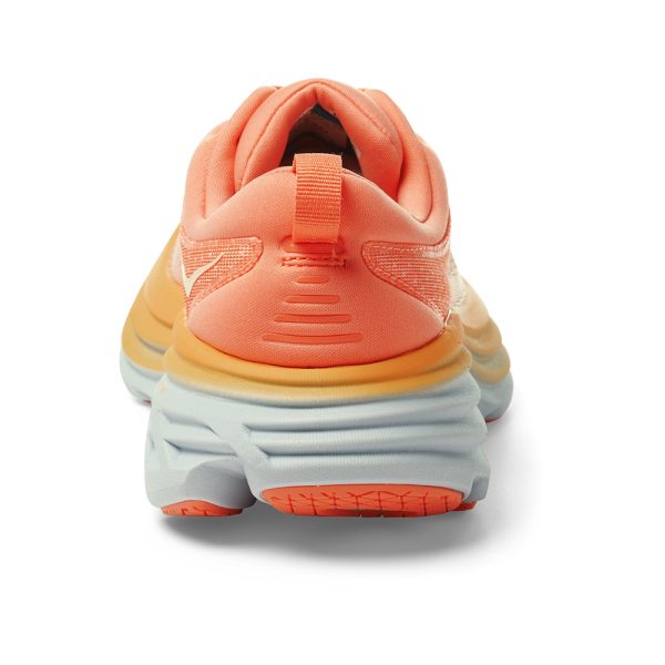 W/M Hoka Bondi 8 Road-Running Shoes Shell Coral/Peach Parfait