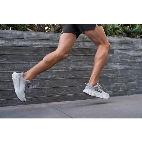 W/M Hoka Bondi 8 Road-Running Shoes Sharkskin/Harbor Mist
