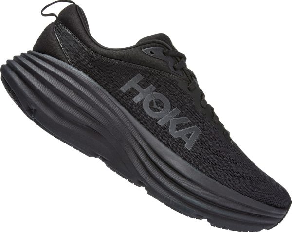 W/M Hoka Bondi 8 Road-Running Shoes Black/Black