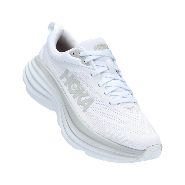 W/M Hoka Bondi 8 Road-Running Shoes White/White