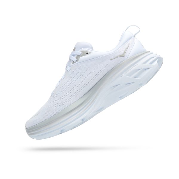 W/M Hoka Bondi 8 Road-Running Shoes White/White