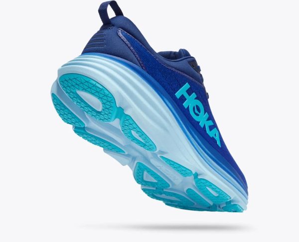 W/M Hoka Bondi 8 Road-Running Shoes Bellwether Blue / Bluing