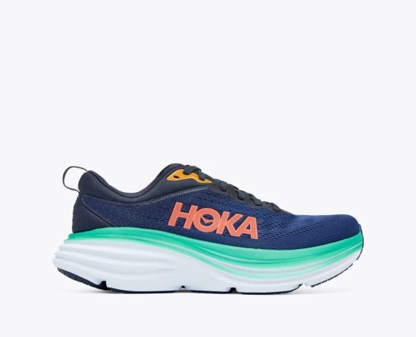 W/M Hoka Bondi 8 Road-Running Shoes Outer Space / Bellwether Blue