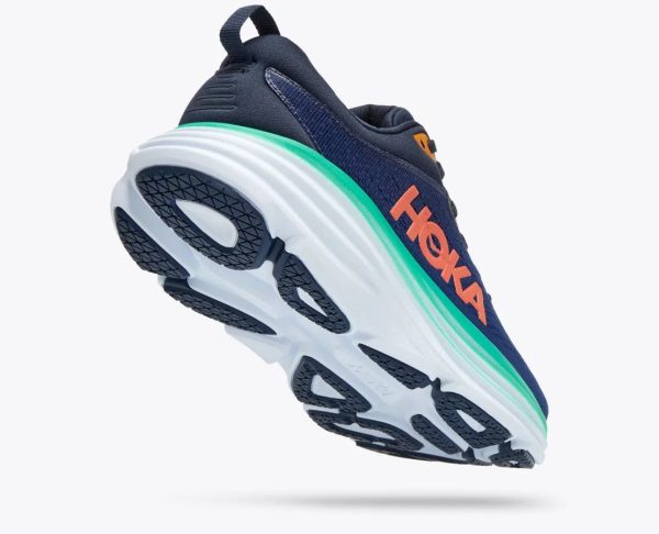 W/M Hoka Bondi 8 Road-Running Shoes Outer Space / Bellwether Blue