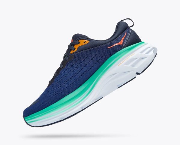 W/M Hoka Bondi 8 Road-Running Shoes Outer Space / Bellwether Blue