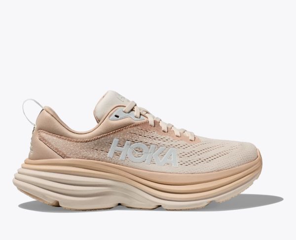 W/M Hoka Bondi 8 Road-Running Shoes Shifting Sand / Eggnog