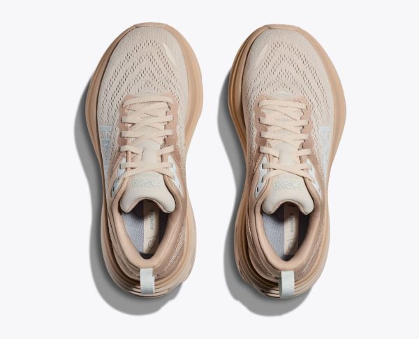 W/M Hoka Bondi 8 Road-Running Shoes Shifting Sand / Eggnog