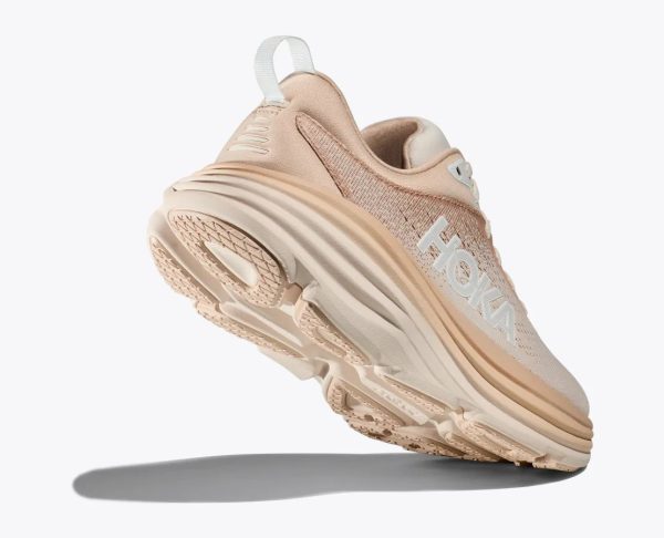 W/M Hoka Bondi 8 Road-Running Shoes Shifting Sand / Eggnog