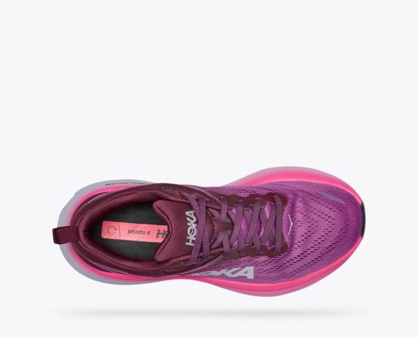 Women Hoka Bondi 8 Road-Running Shoes Beautyberry / Grape Wine