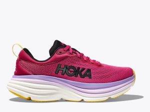 Women Hoka Bondi 8 Road-Running Shoes Cherries Jubilee / Pink Yarrow