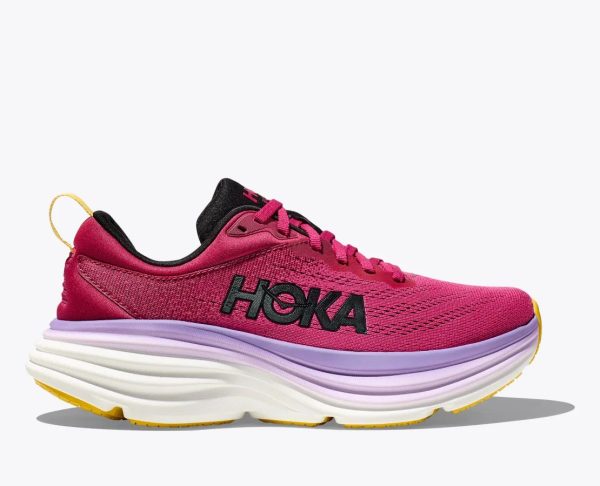 Women Hoka Bondi 8 Road-Running Shoes Cherries Jubilee / Pink Yarrow