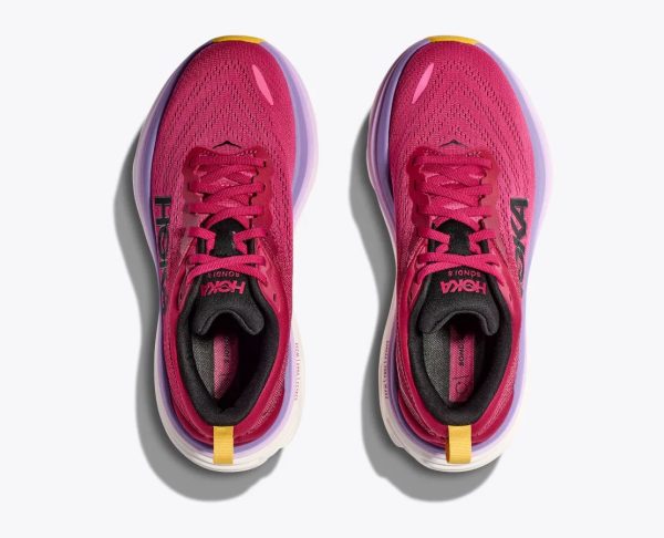 Women Hoka Bondi 8 Road-Running Shoes Cherries Jubilee / Pink Yarrow