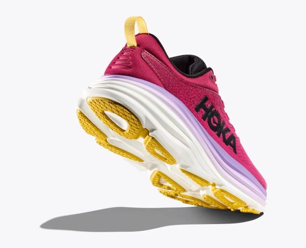 Women Hoka Bondi 8 Road-Running Shoes Cherries Jubilee / Pink Yarrow