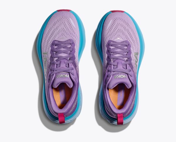 Women Hoka Bondi 8 Road-Running Shoes Chalk Violet / Pastel Lilac