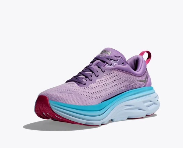 Women Hoka Bondi 8 Road-Running Shoes Chalk Violet / Pastel Lilac