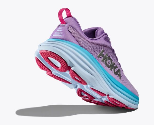 Women Hoka Bondi 8 Road-Running Shoes Chalk Violet / Pastel Lilac