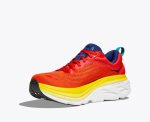 W/M Hoka Bondi 8 Road-Running Shoes Red Alert / Flame