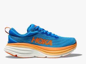 W/M Hoka Bondi 8 Road-Running Shoes Coastal Sky / Vibrant Orange