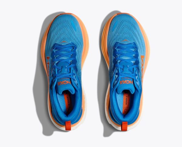 W/M Hoka Bondi 8 Road-Running Shoes Coastal Sky / Vibrant Orange