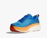 W/M Hoka Bondi 8 Road-Running Shoes Coastal Sky / Vibrant Orange