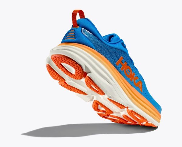 W/M Hoka Bondi 8 Road-Running Shoes Coastal Sky / Vibrant Orange