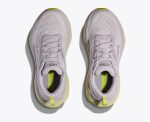 W/M Hoka Bondi 8 Road-Running Shoes Nimbus Cloud / Luminary Green