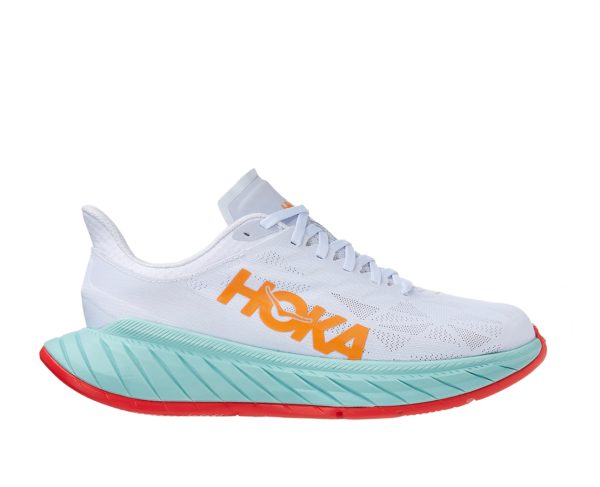 W/M Hoka One One Carbon X 2 White / Blazing Orange