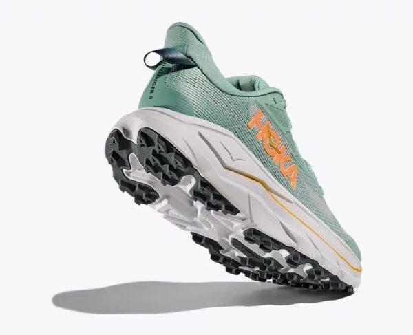 Hoka One One Running Shoes Challenger8 Wide Jade Cosmic Grey